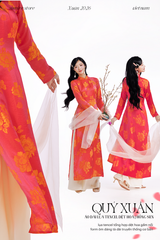 Áo dài Truyền thống Quý Xuân - Hồng sen