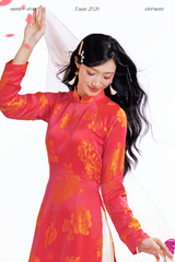 Áo dài Truyền thống Quý Xuân - Hồng sen