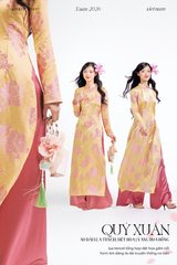 Áo dài Truyền thống Quý Xuân - Vàng hoa hồng