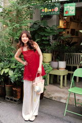 Quần gấm Lan Chi (có túi) - Kem