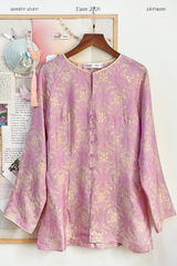 Áo bà ba lụa tơ tằm Phượng Đoan - Tím ánh kem