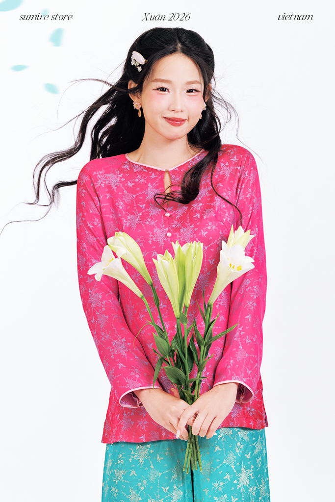 Áo bà ba Phượng Kim - Hồng sen