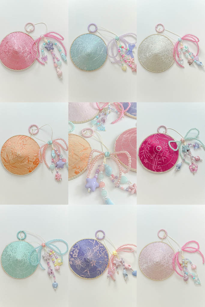Keyring Nón lá kèm charm nơ - Lá Nơ