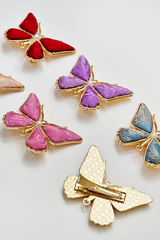 Kẹp tóc bọc lụa tơ tằm Gấm Tiên - Hồ điệp