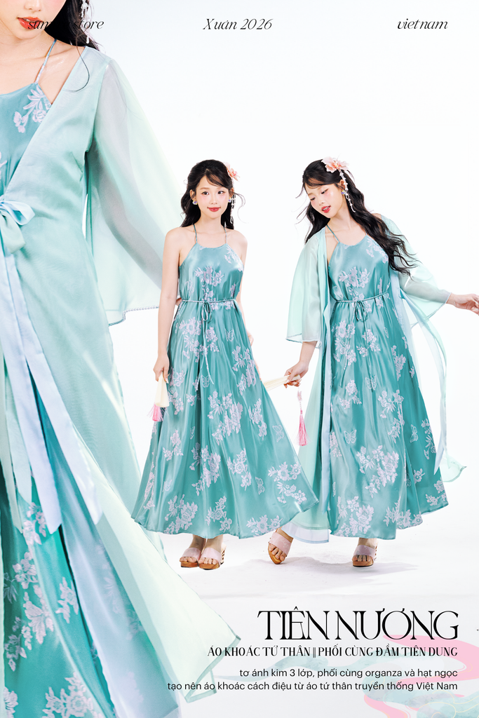 Áo khoác tứ thân Tiên Nương - Xanh ngọc