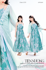 Đầm cổ yếm Tiên Dung - Xanh ngọc
