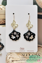 Hoa tai đất nung Ngọc Cẩn - Cánh quạt charm hồ điệp