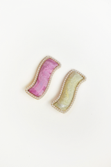 Kẹp tóc bọc lụa tơ tằm Gấm Tiên - Lượn sóng viền ngọc