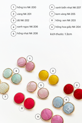 Hoa tai bọc lụa tơ tằm Gấm Tiên - Hình tròn