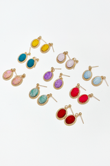 Hoa tai bọc lụa tơ tằm Gấm Tiên - Hình oval