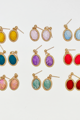 Hoa tai bọc lụa tơ tằm Gấm Tiên - Hình oval