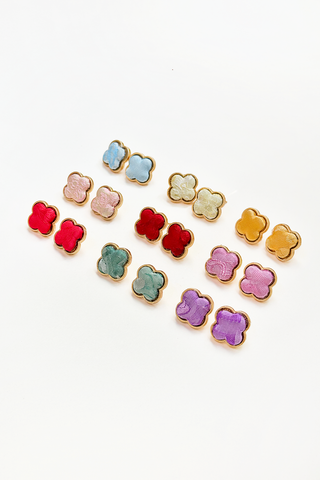 Hoa tai bọc lụa tơ tằm Gấm Tiên - Hình hoa bốn cánh