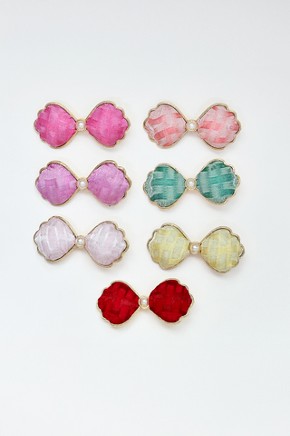 Kẹp tóc bọc lụa tơ tằm Gấm Tiên - Cánh nơ