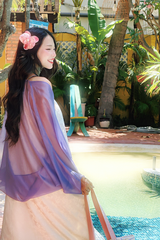 Áo khoác tơ Nắng trời - Hoàng hôn (tím)