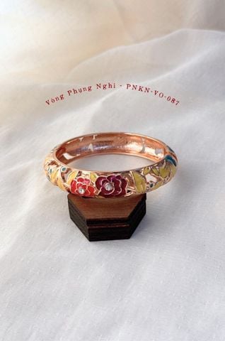 Vòng tay VO-087 Phụng Nghi hoa đôi tím đỏ - 15mm