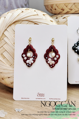 Hoa tai đất nung Ngọc Cẩn -  Son đỏ hồ điệp