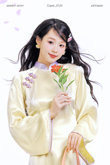 Áo dài Ánh Xuân - Kem vàng