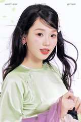 Áo dài cổ tròn Điểm Xuân - Xanh non nhạt