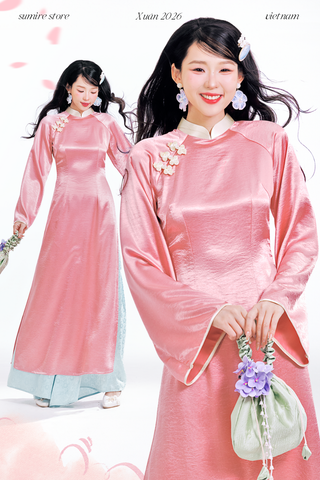 Áo dài Ánh Xuân - Hồng ngọt