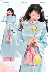 Áo dài Ánh Xuân - Xanh biển nhạt