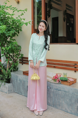 Áo bà ba gấm Hồ Điệp - Xanh non