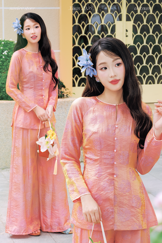 Áo bà ba Phượng Châu - Hồng vỏ đỗ