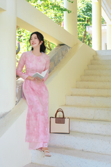 Áo dài cổ sen An Dung - Phấn hồng