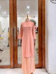 Áo dài Dáng xưa Yên Xuân - Cam sữa