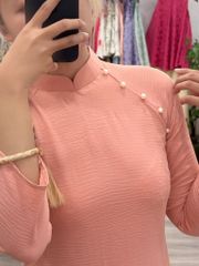 Áo dài Dáng xưa Yên Xuân - Cam sữa