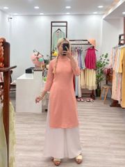 Áo dài Dáng xưa Yên Xuân - Cam sữa