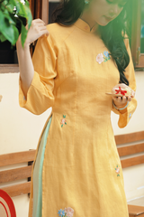 Áo dài linen Thêu tay Nguyệt Mai