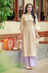 Áo dài linen Thêu tay Nguyệt Phương