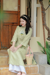 Áo dài linen Thêu tay Nguyệt Trà
