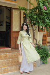 Áo dài linen Thêu tay Nguyệt Trà