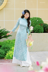 Áo dài Truyền thống Mai Cảnh - Xanh ngọc