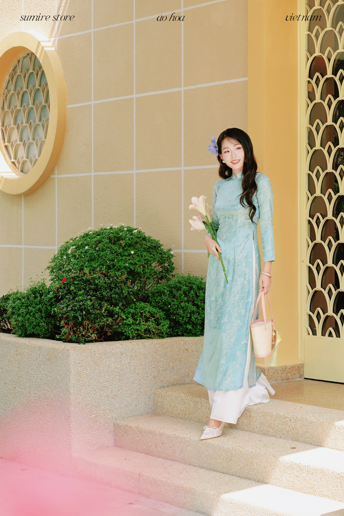 Áo dài Truyền thống Mai Cảnh - Xanh ngọc