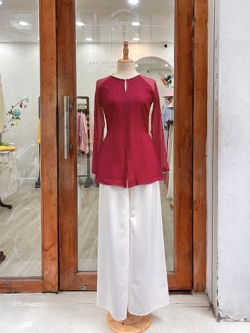 Áo bà ba Cách tân Út Thơ - Đỏ đô