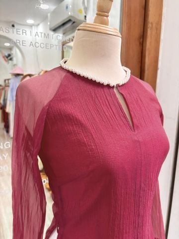 Áo bà ba Cách tân Út Thơ - Đỏ đô