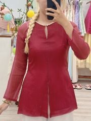 Áo bà ba Cách tân Út Thơ - Đỏ đô