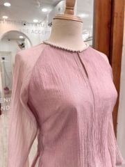 Áo bà ba Cách tân Út Thơ - Hồng tro