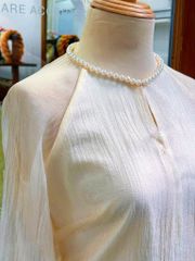 Áo bà ba Cách tân Út Thơ - Kem nhạt