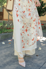 Áo dài dáng suôn An Phương - Hoa phượng đỏ