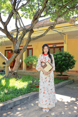 Áo dài dáng suôn An Phương - Hoa phượng đỏ