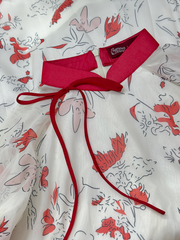 Áo dài dáng suôn An Phương - Hoa phượng đỏ