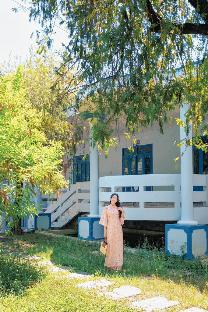 Áo dài dáng suôn An Phương - Vườn hồng