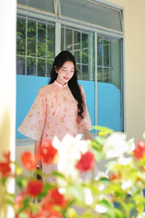 Áo dài dáng suôn An Phương - Vườn hồng