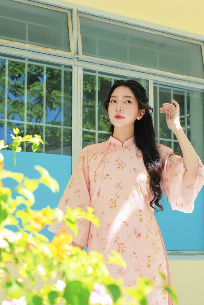 Áo dài dáng suôn An Phương - Vườn hồng
