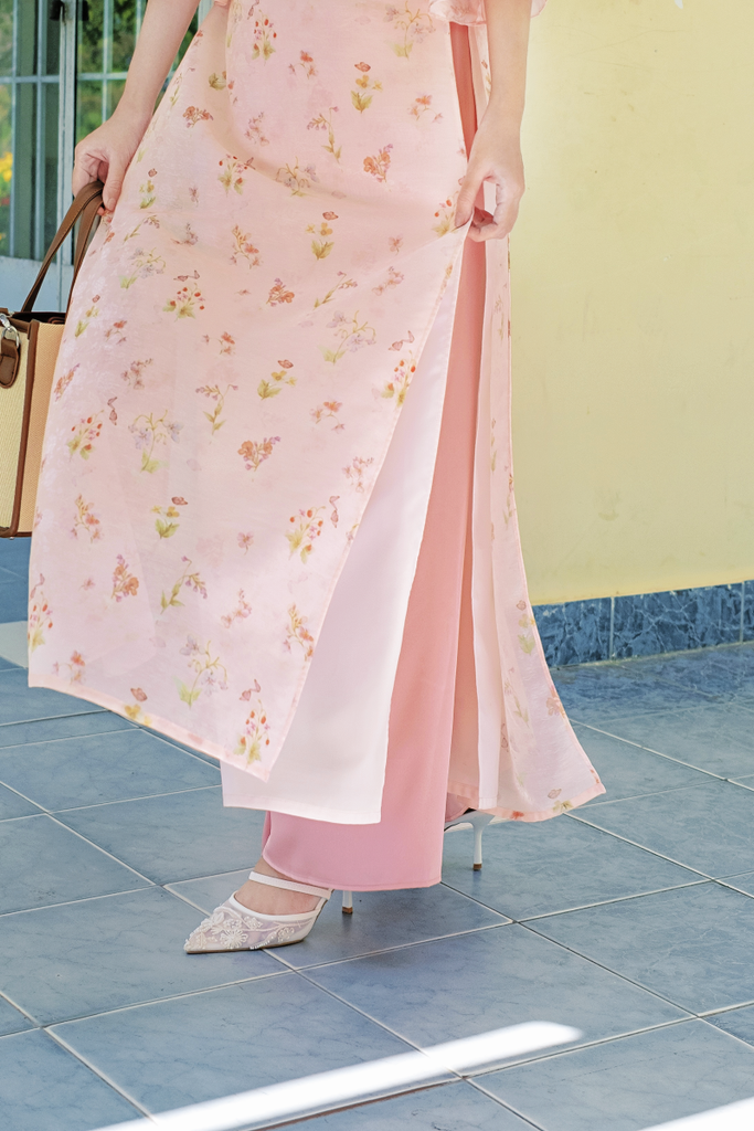 Áo dài dáng suôn An Phương - Vườn hồng