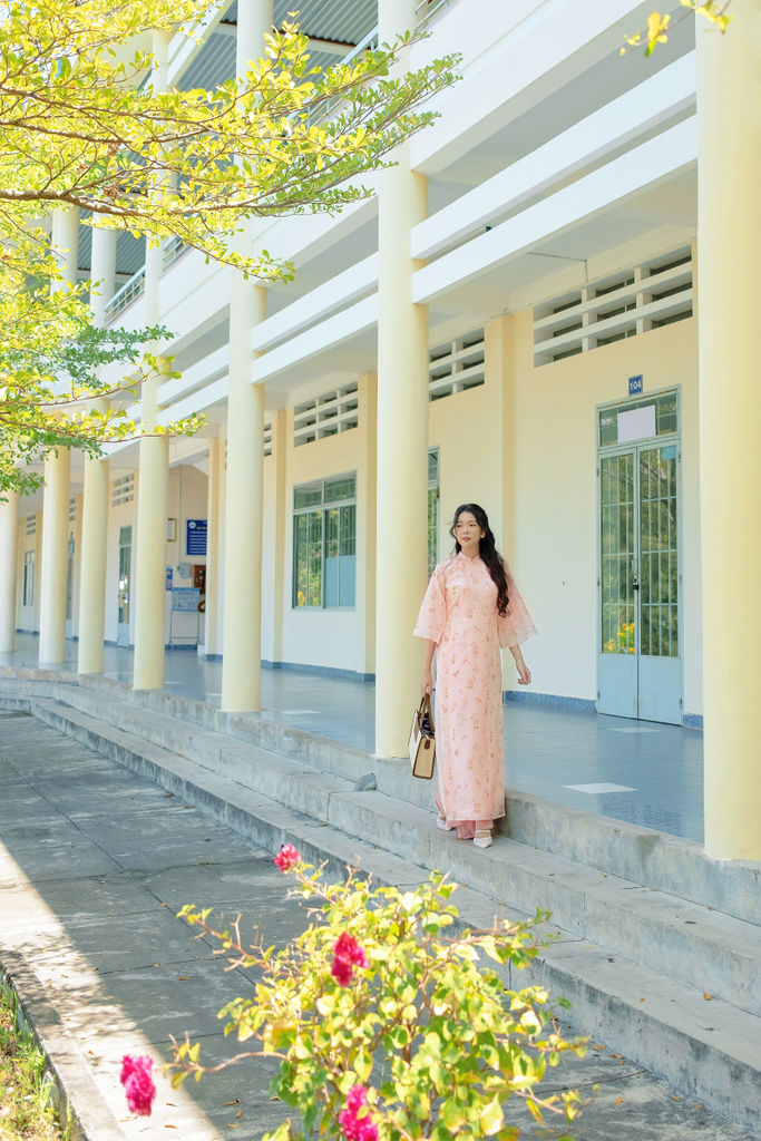 Áo dài dáng suôn An Phương - Vườn hồng
