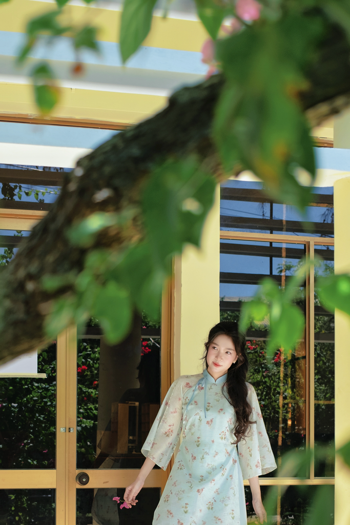 Áo dài dáng suôn An Phương - Vườn xanh